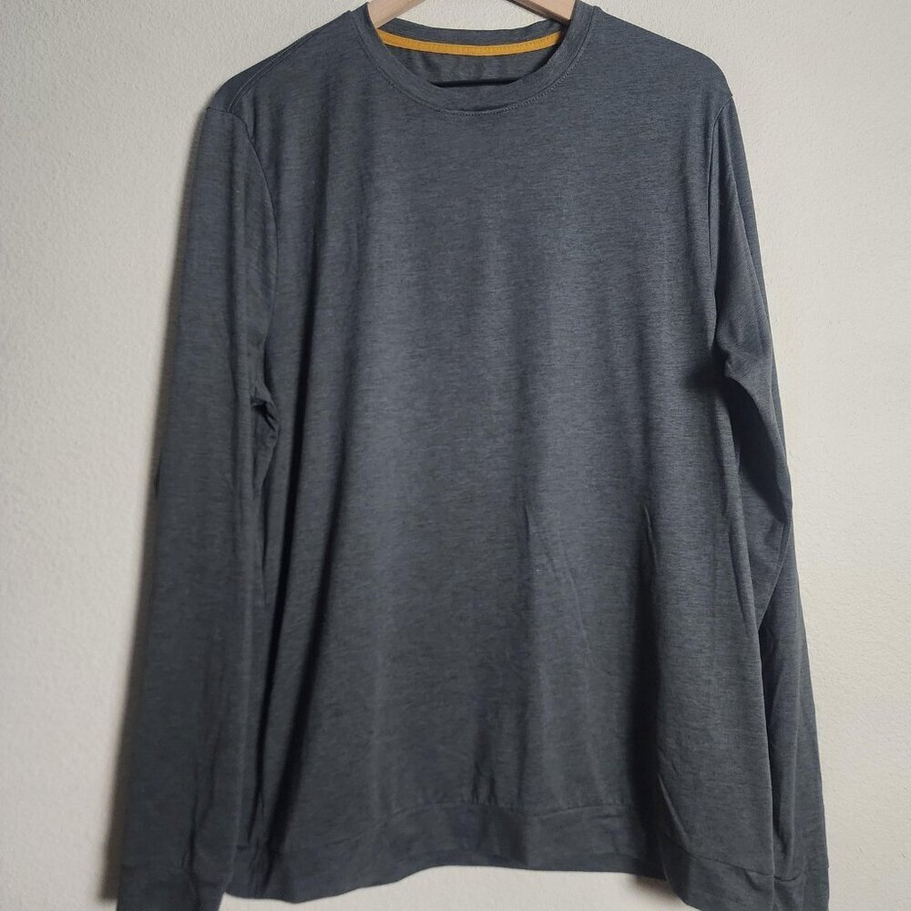 Rhone Shirt Mens Large Gray Long Sleeve Lightweight Athletic Running Tee 102107